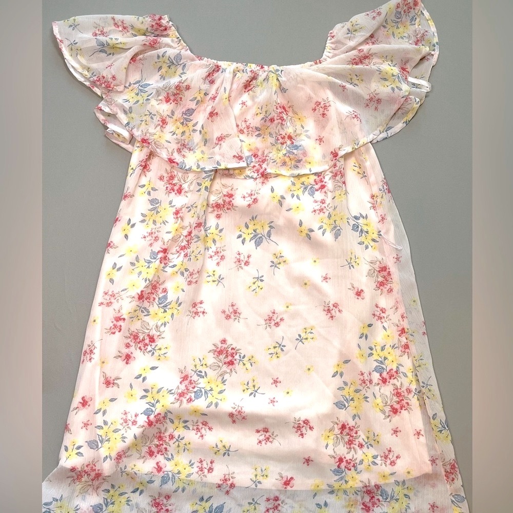 Pink floral tea dress